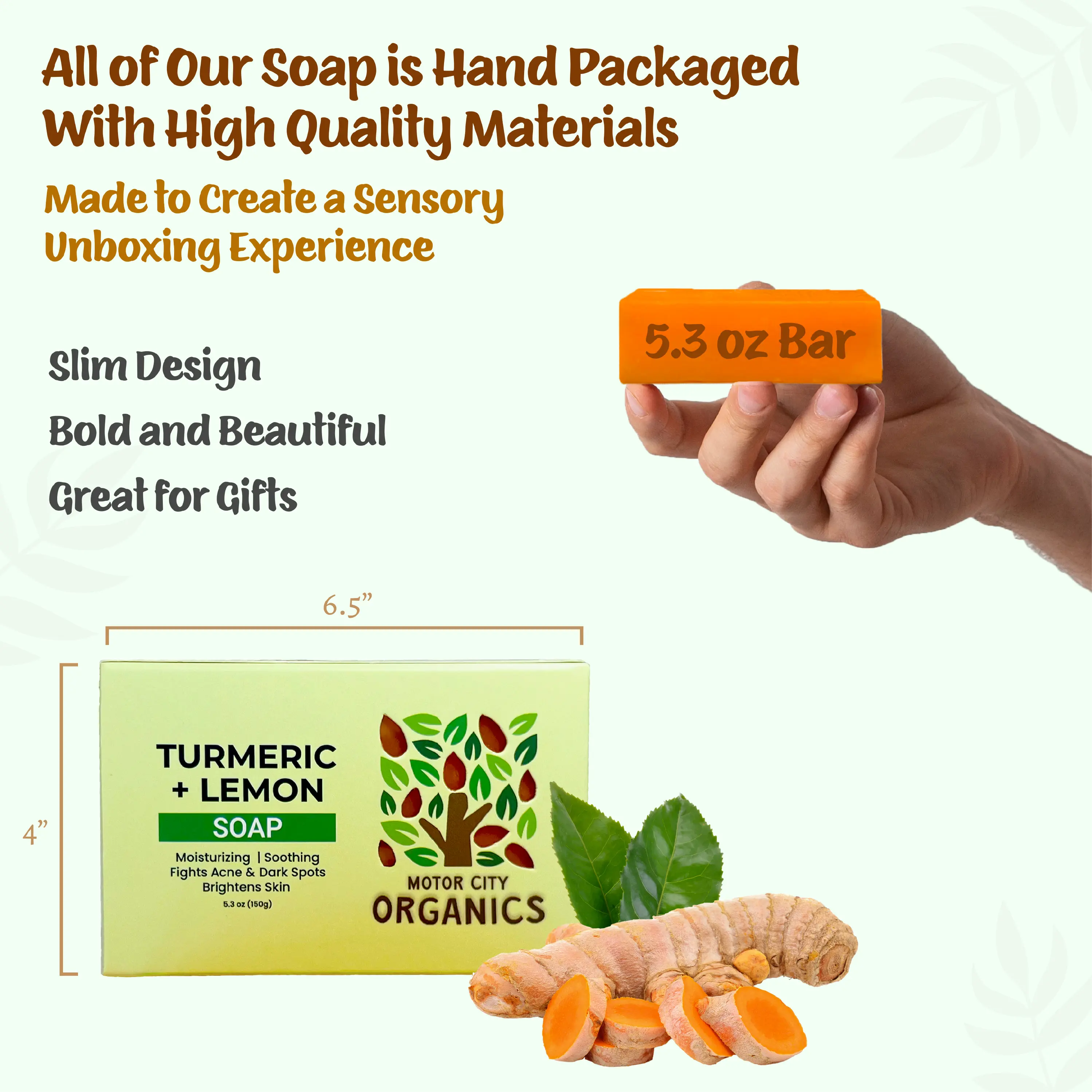 Turmeric Lemon Soap Bar Motor City Organics'